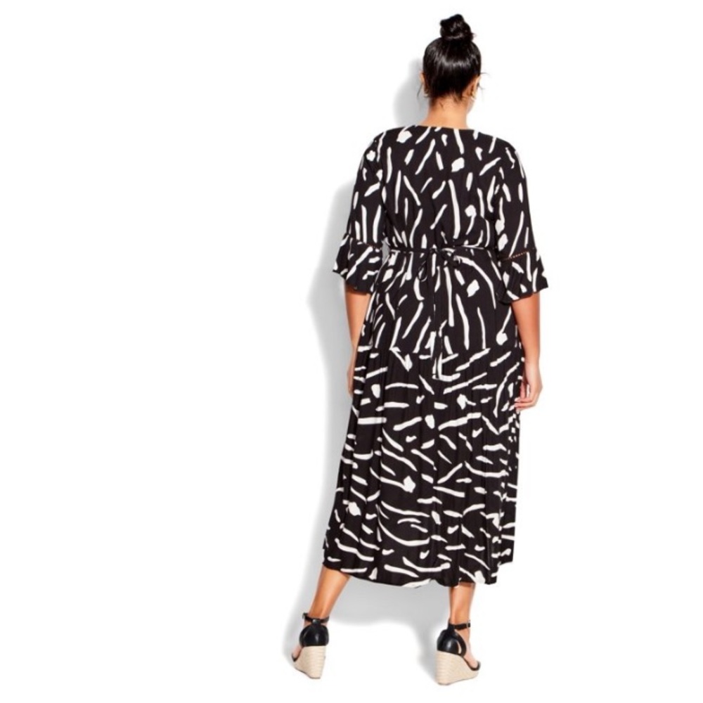 Black and white brushstroke hi-Lo maxi dress by Loralette Size 22/24 - Picture 2 of 13